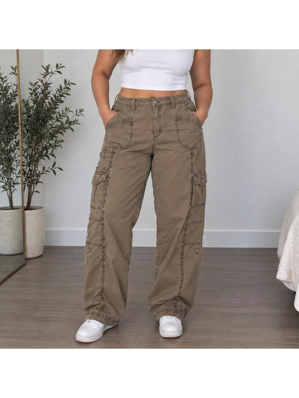 Great Northwest Indigo Brown Cargo Pants Size 14